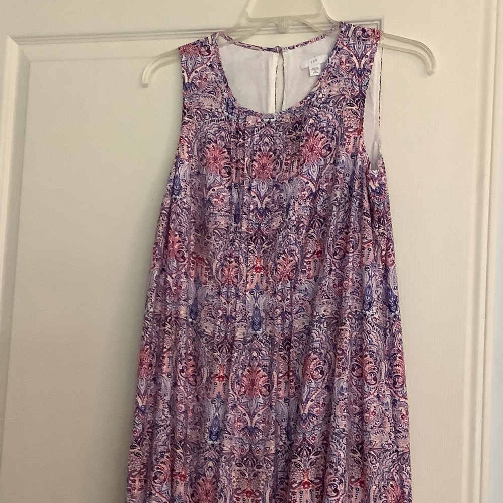 J. Jill Pink and Blue Patterned Maxi Dress